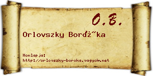 Orlovszky Boróka névjegykártya